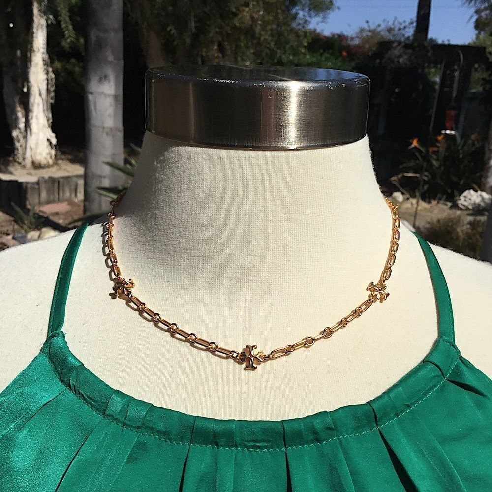 TORY BURCH VINTAGE GOLD KIRA NECKLACE - Picture 2 of 7